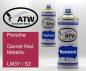 Preview: Porsche, Garnet Red Metallic, LM3Y / S2: 400ml Sprühdose + 400ml Klarlack - Set, von ATW Autoteile West.